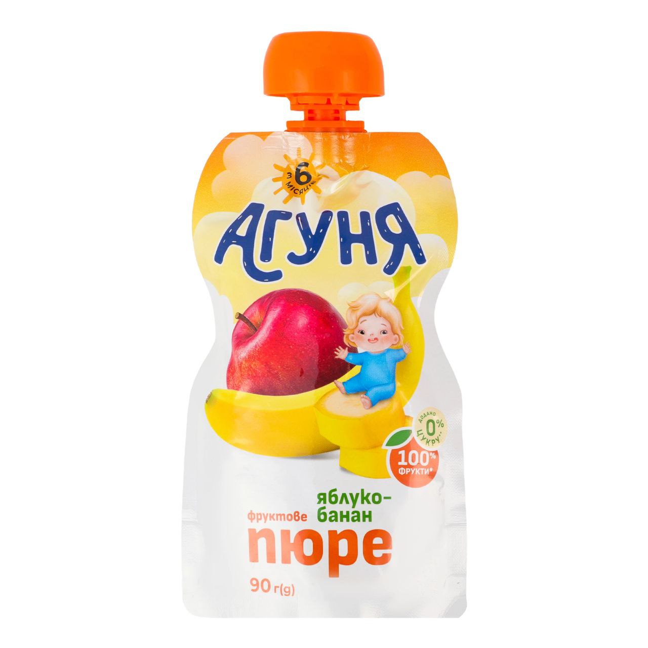 Пюре Агуня Яблуко-Банан 90 г дой-пак 